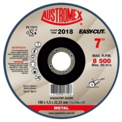 DISCO ABRASIVO 7" X 1/16" X 7/8" EASYCUT FERROSO AUSTROMEX