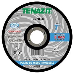 DISCO ABRASIVO 7" X 3/16" X 7/8" TENAZIT INOXIDABLEA36GFX AUSTROMEX