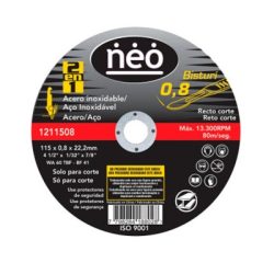 DISCO ABRASIVO 4-1/2" X .08MM (1211508) INOXIDABLE NEO