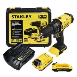 TALADRO ATORNILLADOR 20V MAX 1/2" LI-ION 1.5AH 1500RPM 1.2KG 2 BATERIAS Y CARGADOR STANLEY