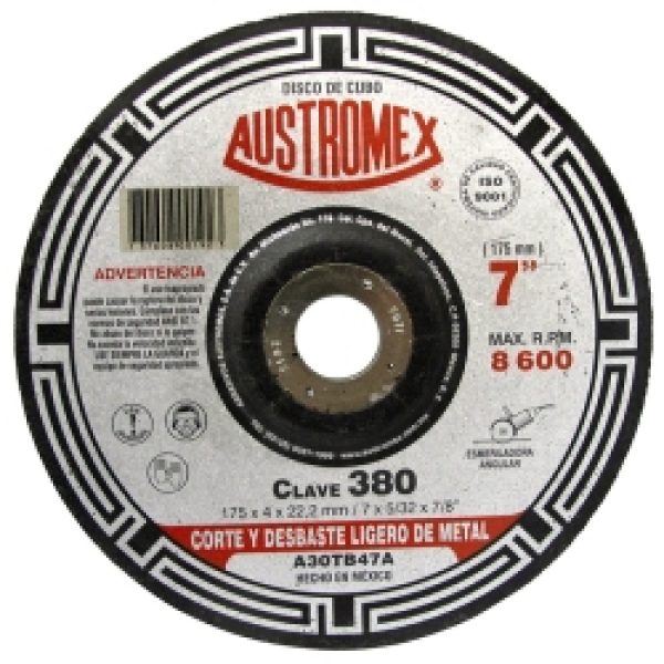 Disco Abrasivo 7" X 5/32" X 7/8" Clasica Austromex