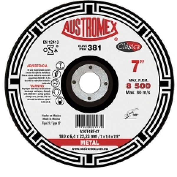 Disco Abrasivo 7" X 1/4" X 7/8" Clasica Austromex