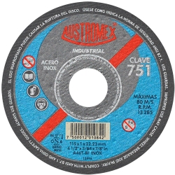 Disco Abrasivo 4-1/2" X 3/64" X 7/8" Industrial Inoxidable Austromex