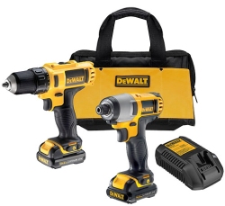 Combo De Taladro Dcd710s2 10Mm Y Atornillador De Impacto Dcf815 1/4" Dewalt
