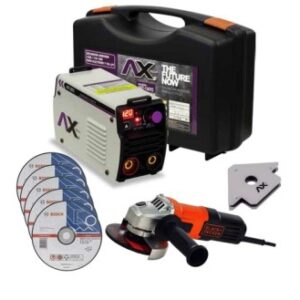 Combo Inversor Axt120tc + 5 Disco Abrasivo Bosch + Mini Pulidor G650 B&D + Escuadra Magnética Axtesm12 Caja Axt