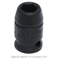 Dado Std 7/16" Cuadro 1/2" 6 Puntas Impacto Urrea 