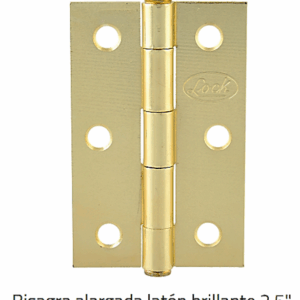 Bisagra 2.5" Alargada Plana Laton Brillante Lock 